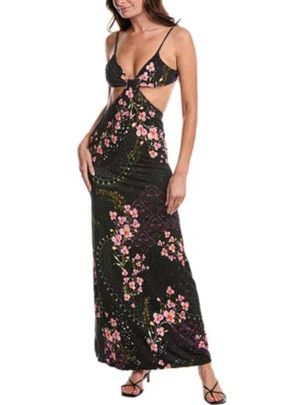 AGUA BENDITA Women's Selene Gleam Maxi Dress Size M In Black